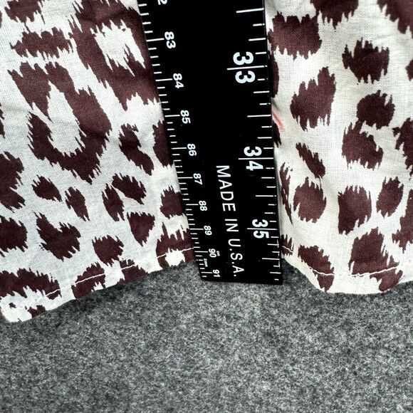 J.Crew Dress Voile Beach Shirt Women's Medium Biege Leopard Print - Picture 6 of 9